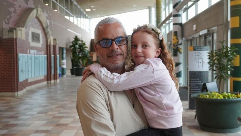 Ash Noureldin, owner of Mathnasium on Rochdale, with his daughter Farah